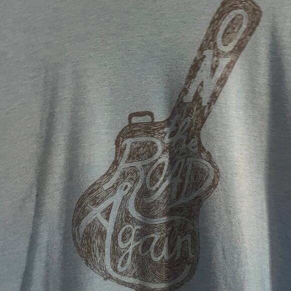Very Important Tee Unisex XXL Blue "On The Road Again" with Guitar road trip - Picture 10 of 10